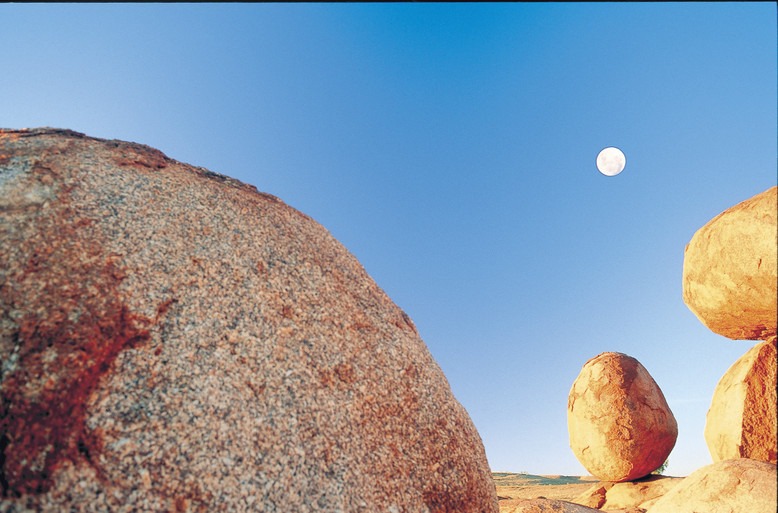 Devils Marbles NT on the Stuart Highway in a campervan hire self drive