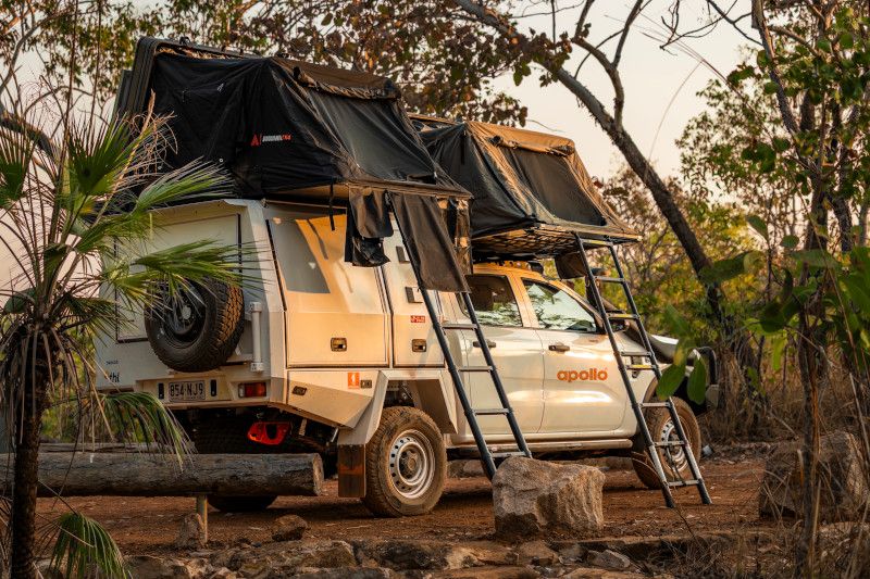 Overland Apollo 4wd Camper auto 4 berth 2 x rooftop tent hire for outdoor 4wd camping