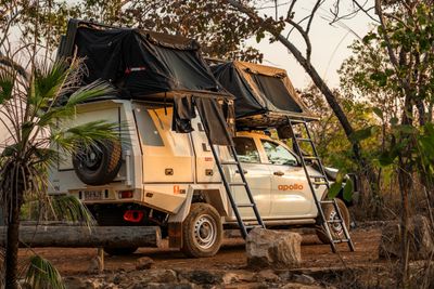 Overland Apollo 4wd Camper auto 4 berth 2 x rooftop tent hire for outdoor 4wd camping
