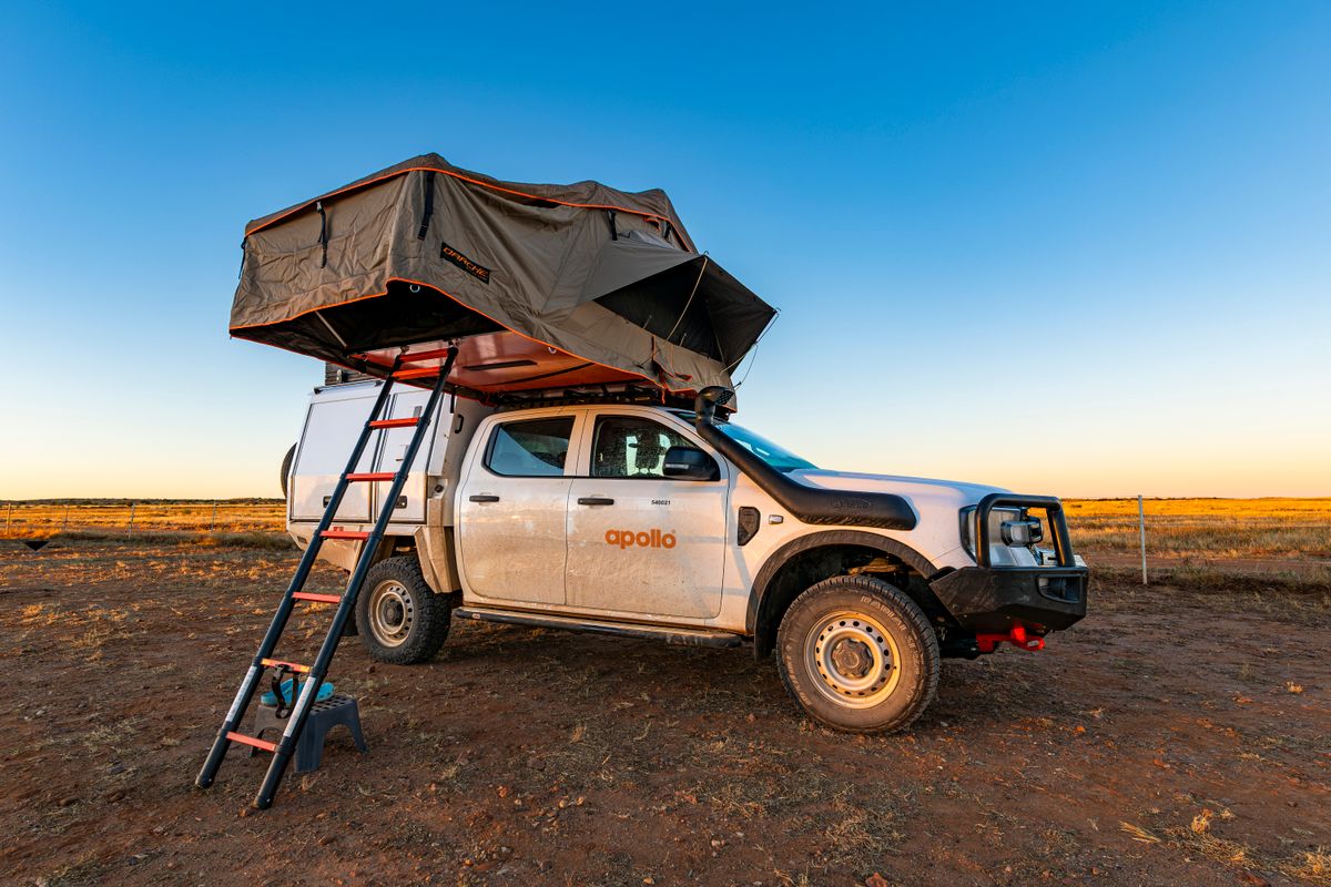 Overland Apollo 4wd Camper auto 4 berth 2 x rooftop tent hire for outdoor 4wd camping