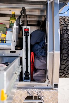 Defender Adventure 4wd Ineos Plus for 5 people hire Australia - setup