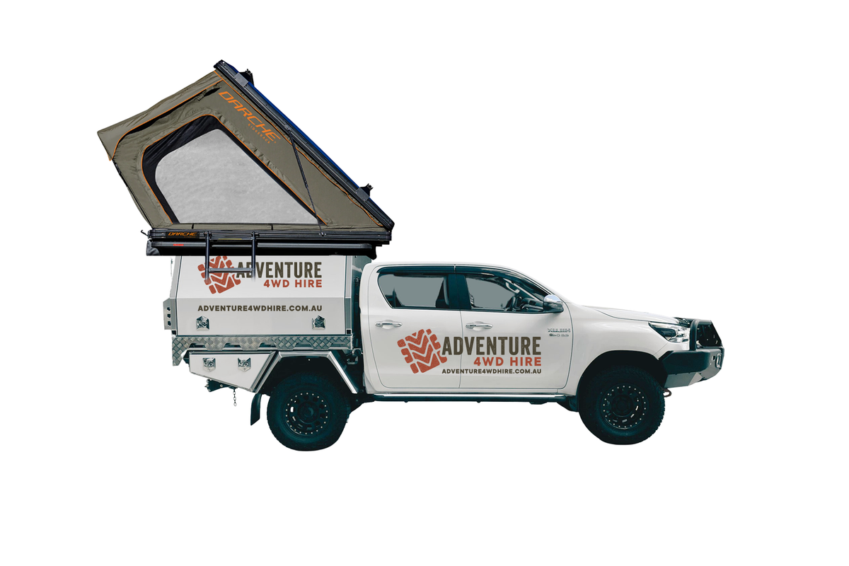 Premium Explorer 4WD Toyota Hilux Camper 2025 - Hilux Camper (Single Roof Top Tent) Hire from Darwin, Cairns, Broome, Uluru, Alice Springs.