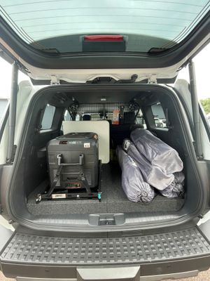 Adventure Rentals 4WD Toyota Prado with rooftop tent - rear storage