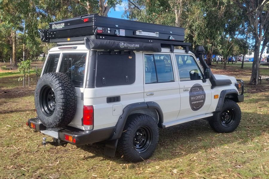 WAE 76 series 4wd 4 cyl Landcruiser 2 berth camper hire from Broome, Perth and Darwin