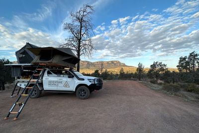 Adventure Double RRT Hilux Camper 4x4 rental Darwin, Adelaide, Broome, Perth, Alice Springs and seats 5, sleeps 4 on the roof 