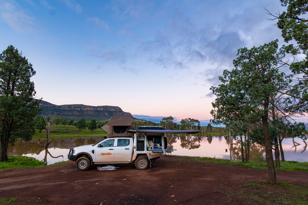Overland Apollo 4wd Camper auto 4 berth 2 x rooftop tent hire for outdoor 4wd camping