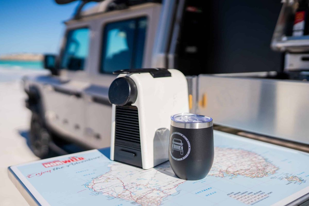 Defender Adventure 4wd Ineos Plus for 5 people hire Australia - setup