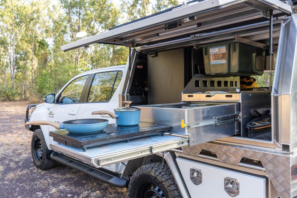 Adventure Double RRT Hilux Camper 4x4 rental Darwin, Adelaide, Broome, Perth, Alice Springs and seats 5, sleeps 4 on the roof 